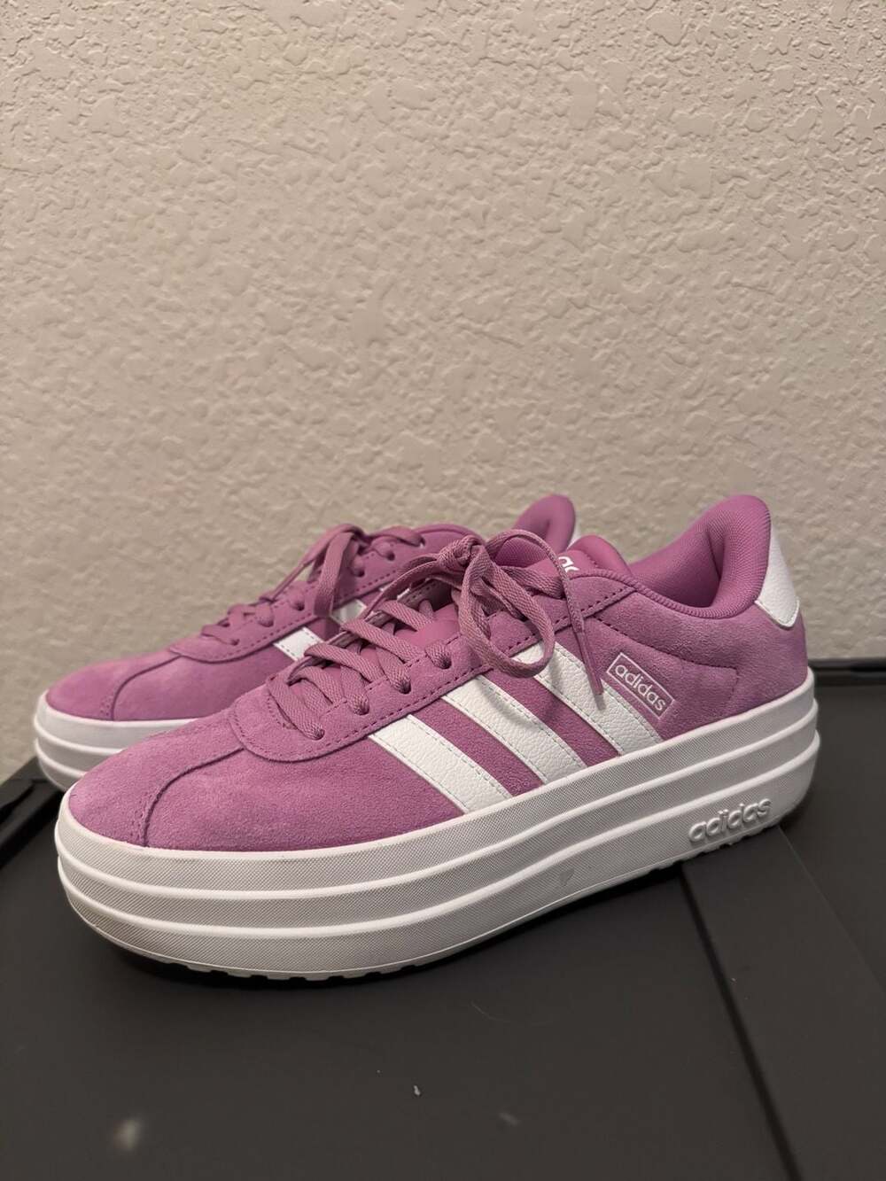 Adidas VL Court Bold Size 8 Purple Platform Sneakers